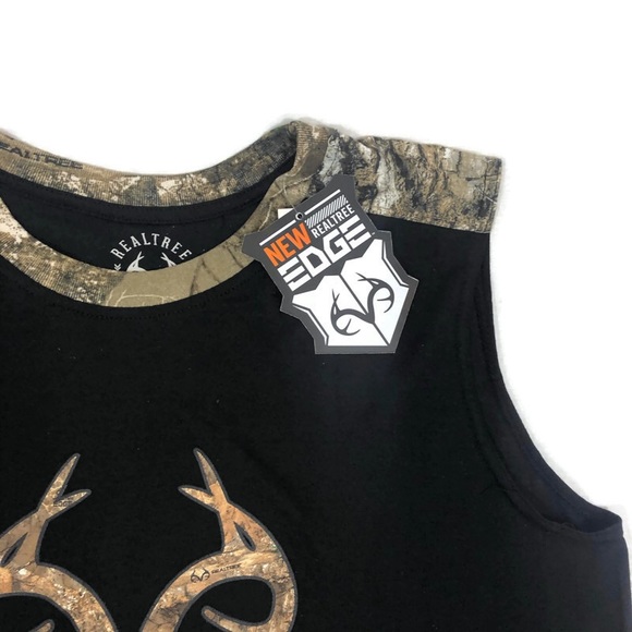 Brand new RealTree Muscle Shirt Black and Camo - Picture 2 of 6